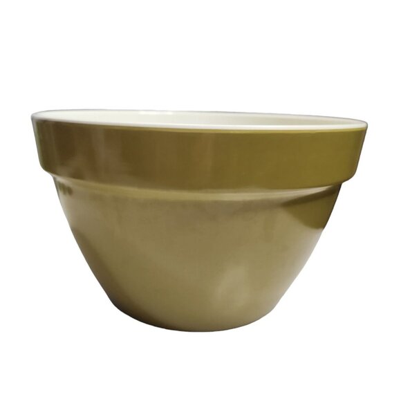 Vintage 100% Melamine 10.5 Bowl  Avocado Verde Olive Green Nesting Bowl - Picture 3 of 8